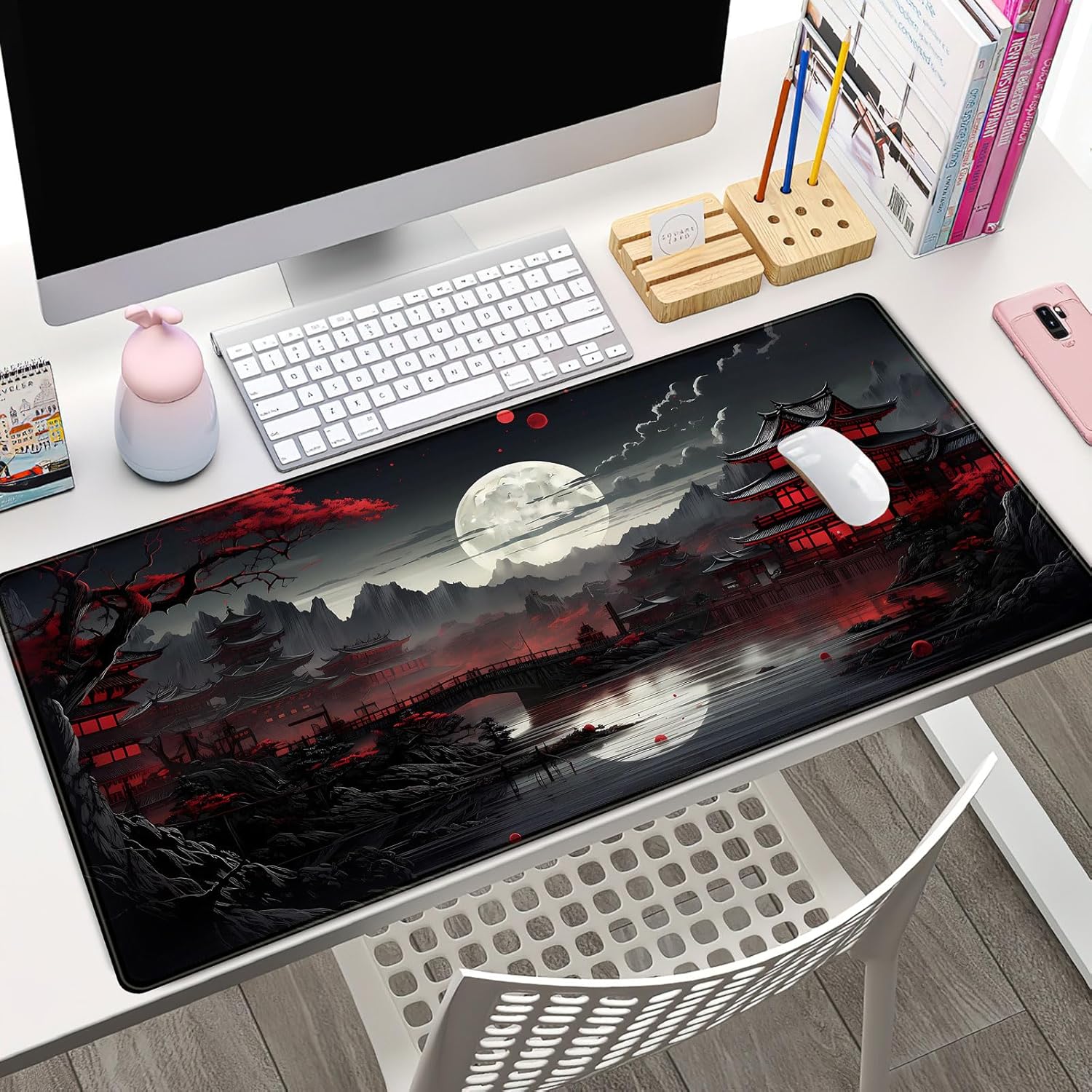 Gaming Keyboard Mouse - Alas Meja Jepang Alas Meja Bulan