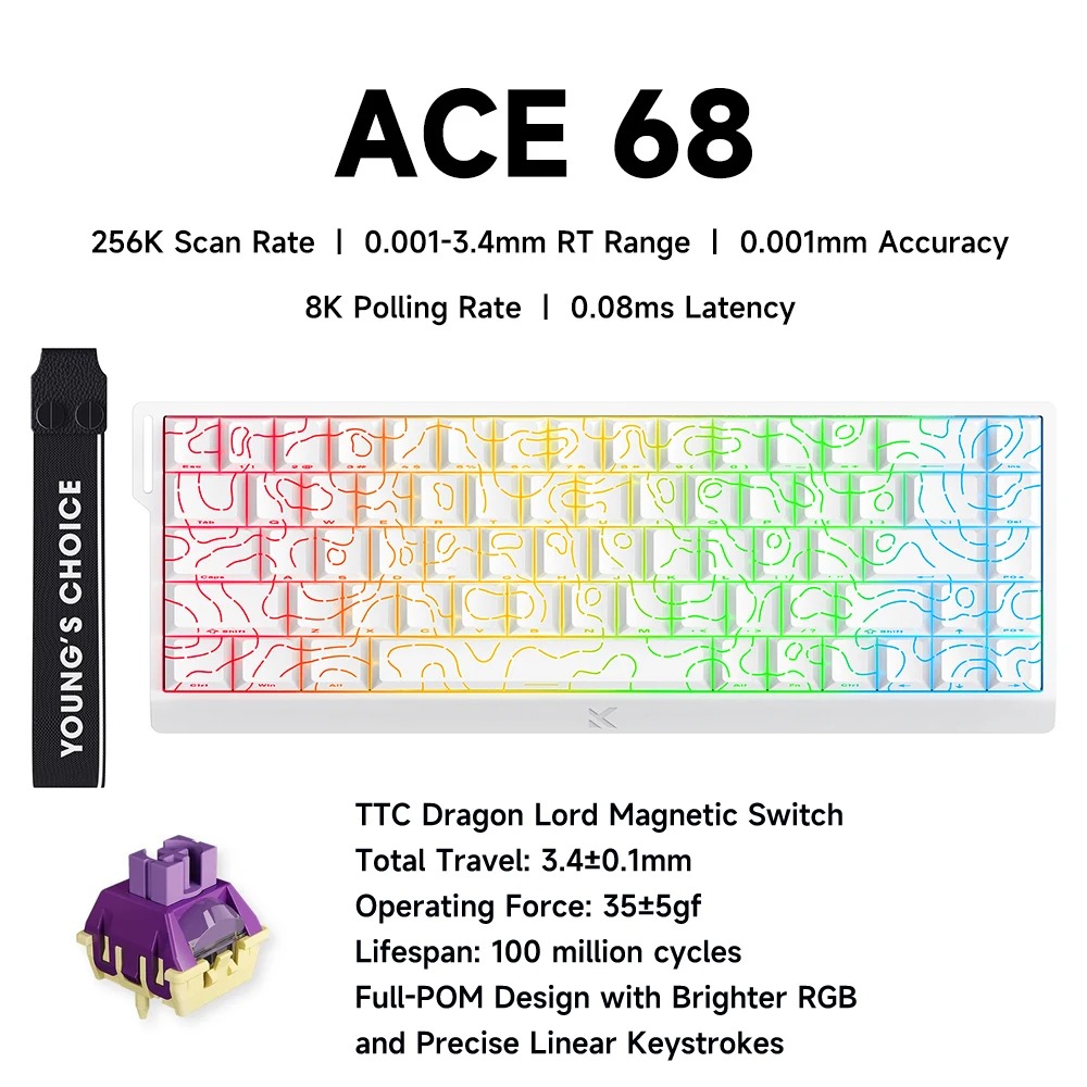 Gaming Keyboard Hall Effect Switches - MCHOSE ACE 68 Keyboard Gaming Sakelar
