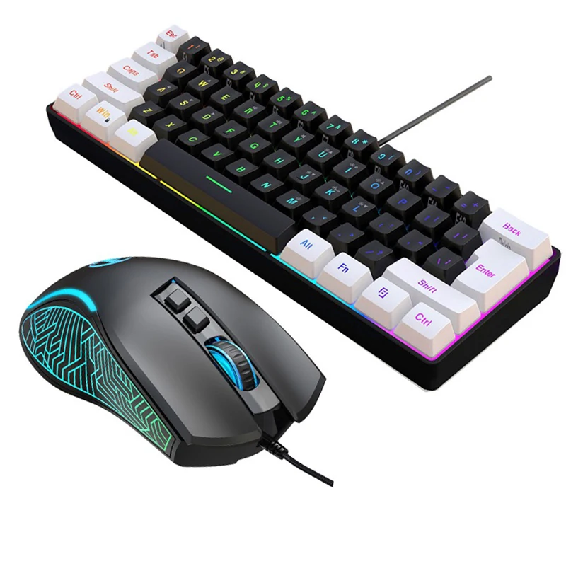 Keyboard dan Mouse 60% Combo K - Gaming Keyboard Mouse Combo ulasan dan harga