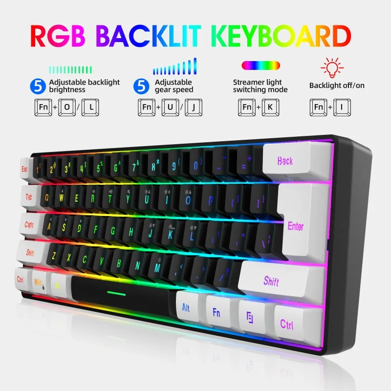 Keyboard dan Mouse 60% Combo K - Gaming Keyboard Mouse Combo ulasan dan harga