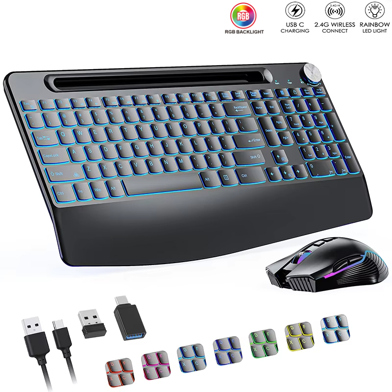 Mouse Keyboard nirkabel 2.4G & - Gaming Keyboard Type C ulasan dan harga