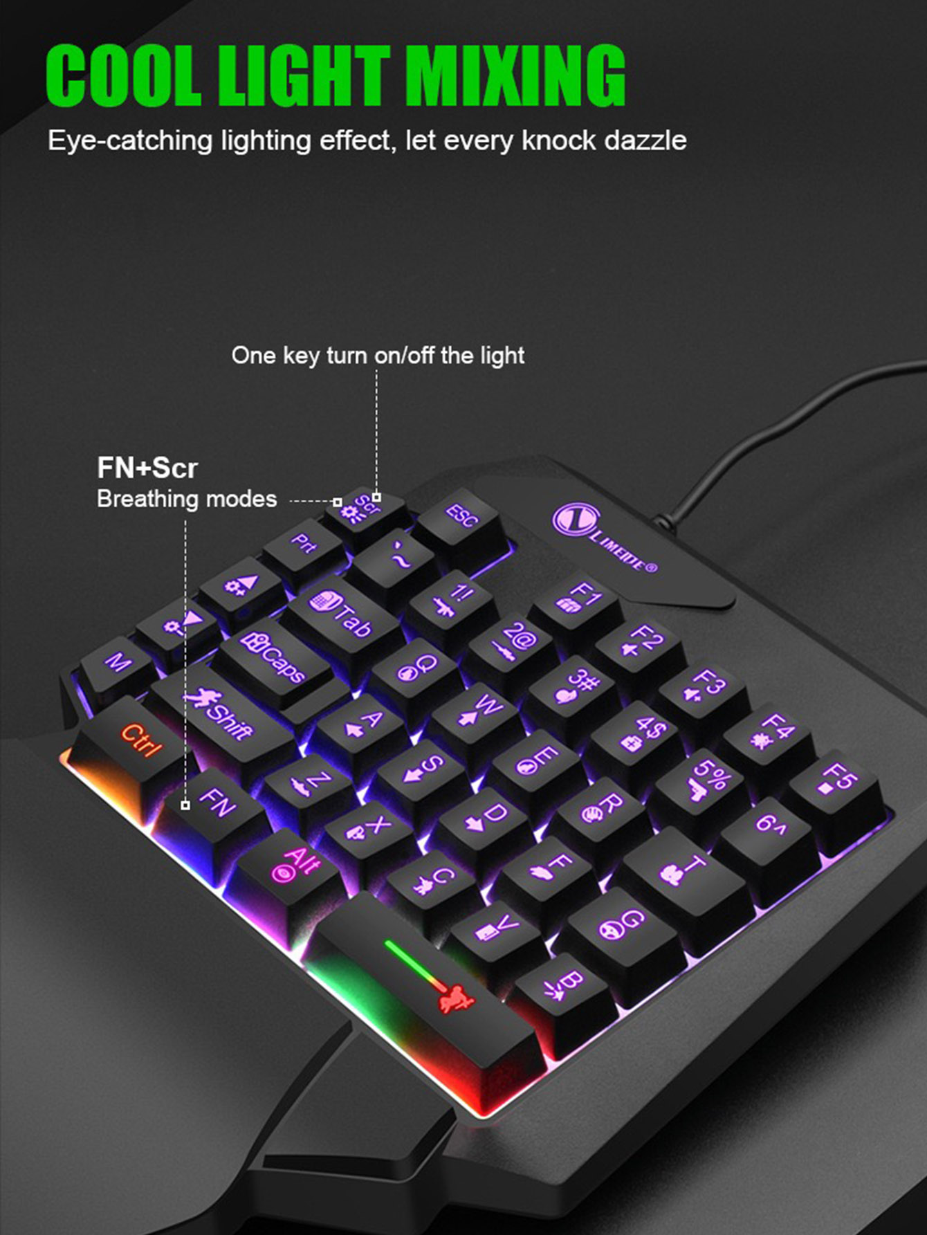 Keyboard Mekanis Satu Tangan u - Gaming Keyboard 1 Hand ulasan dan harga