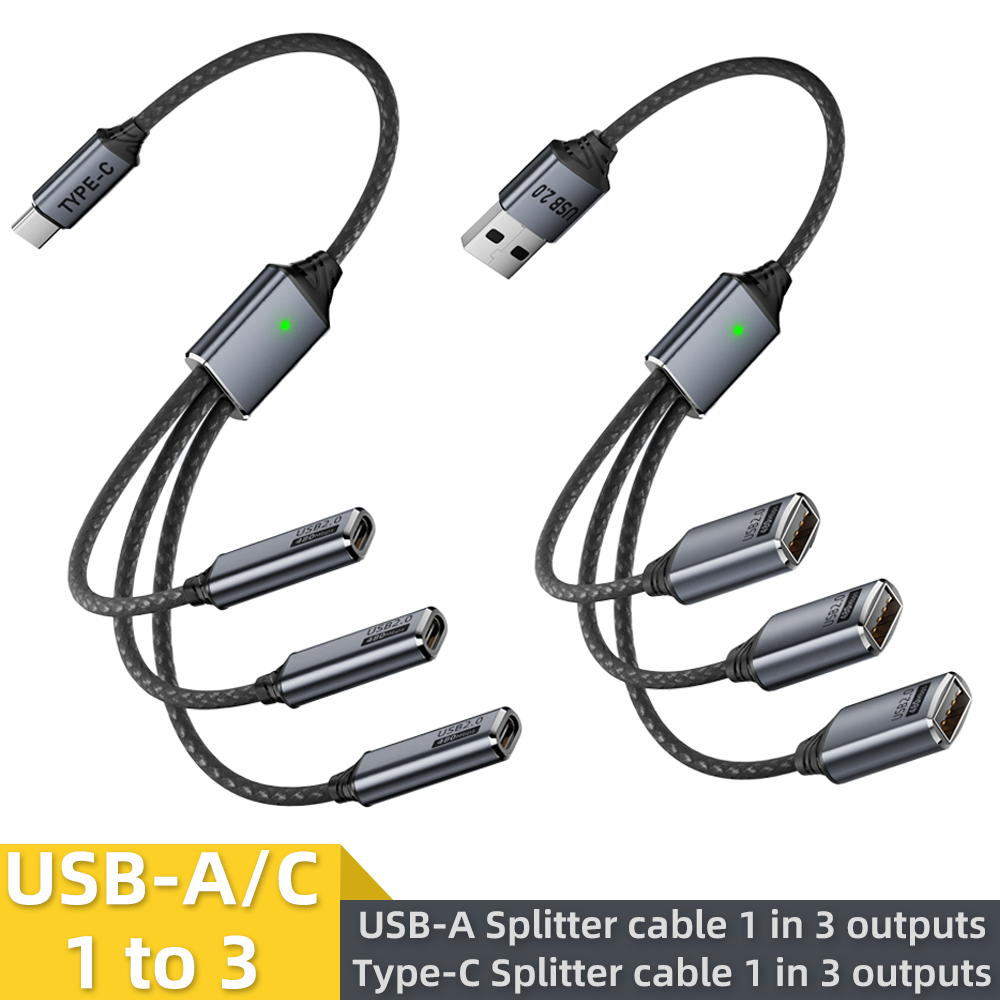 Kabel Pemisah USB 1-in-3 Outpu - Gaming Keyboard Type C ulasan dan harga